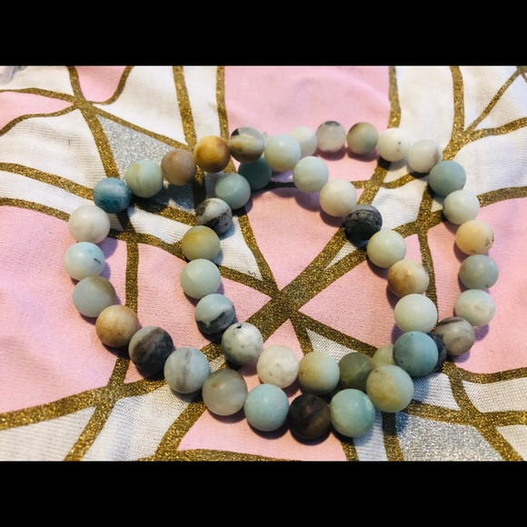 Amazonite Bracelet Set of 2 ✨Hope GemStone✨ 8mm - Picture 3 of 3